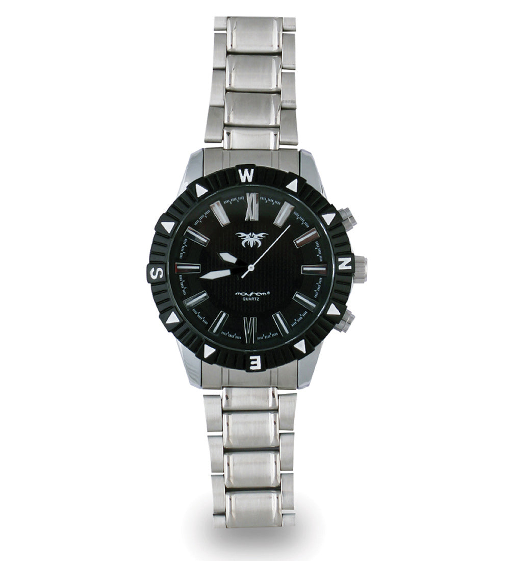 Mayhem Analog Watch  - For Men / Silver Chain / Black Dial  (MAY-W-038 )