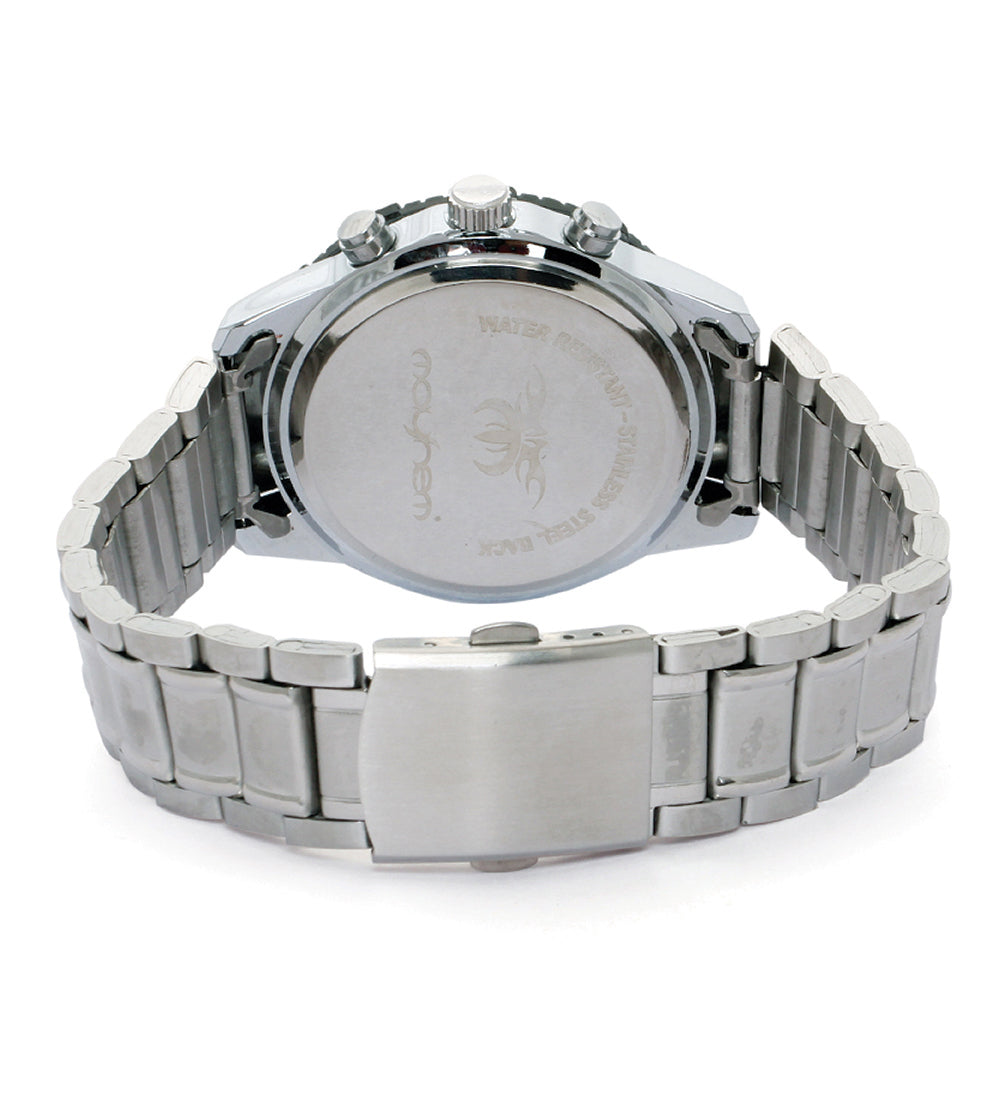 Mayhem Analog Watch  - For Men / Silver Chain / Black Dial  (MAY-W-038 )