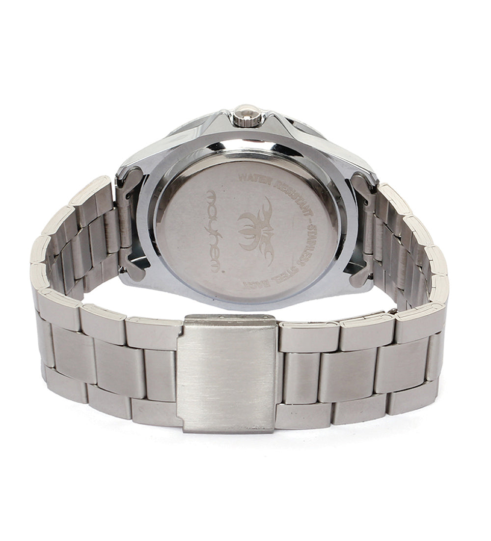 Mayhem Analog Watch  - For Men / Silver Chain / Green Dial   (MAY-W-043 )