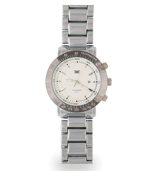 Mayhem Analog Watch  - For Men  / Silver Chain / White Dial (MAY-W-045 )