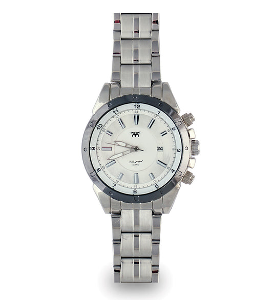 Mayhem Analog Watch  - For Men  / Silver Chain / White Dial (MAY-W-048 )