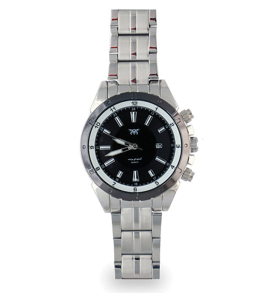Mayhem Analog Watch  - For Men  / Silver Chain / Black Dial (MAY-W-049 )