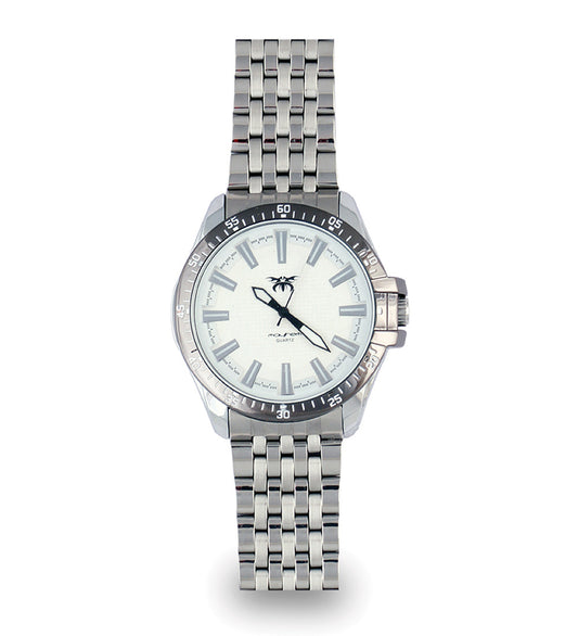 Mayhem Analog Watch  - For Men  / Silver Chain / White Dial (MAY-W-051 )