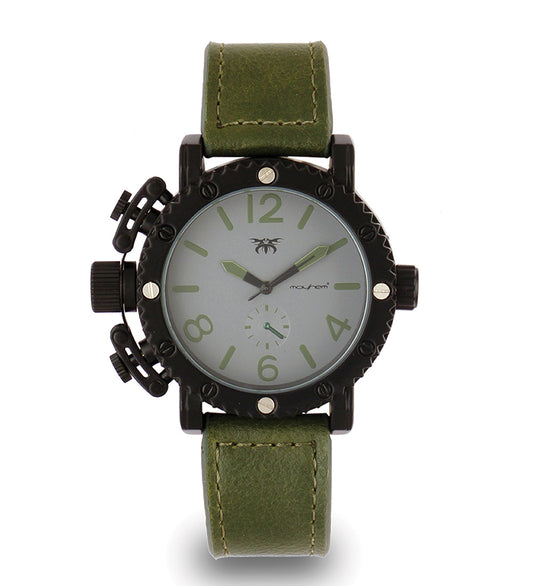 Mayhem Analog Watch  - For Men / Green Strap / Grey Dial  (MAY-W-058)